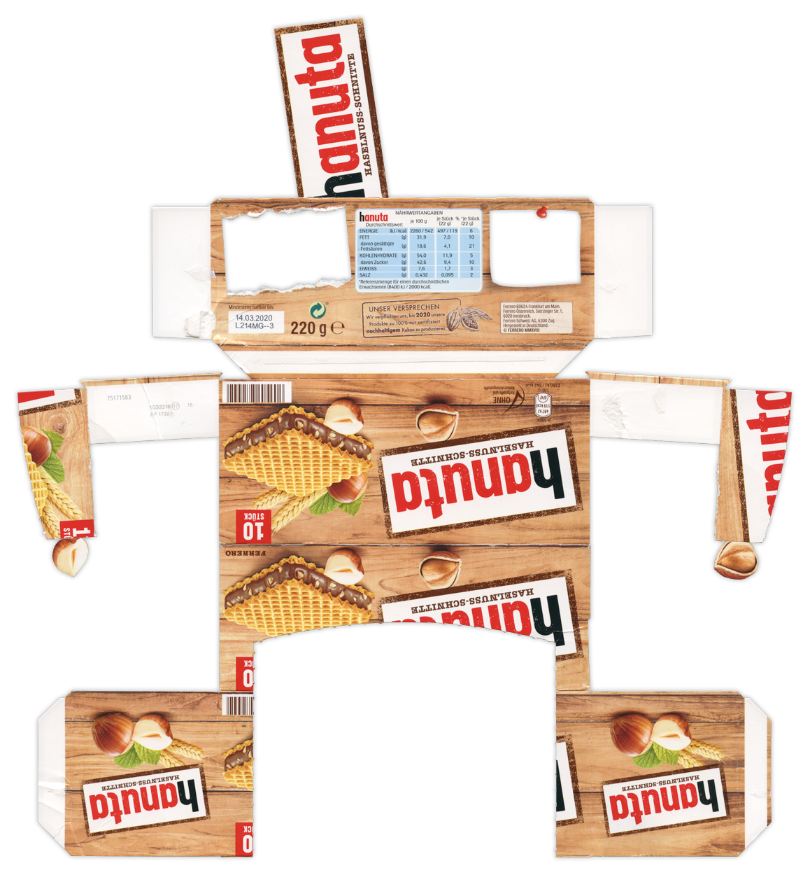 Hanuta Hazelnut Sticks (10 pack) BoxBot 