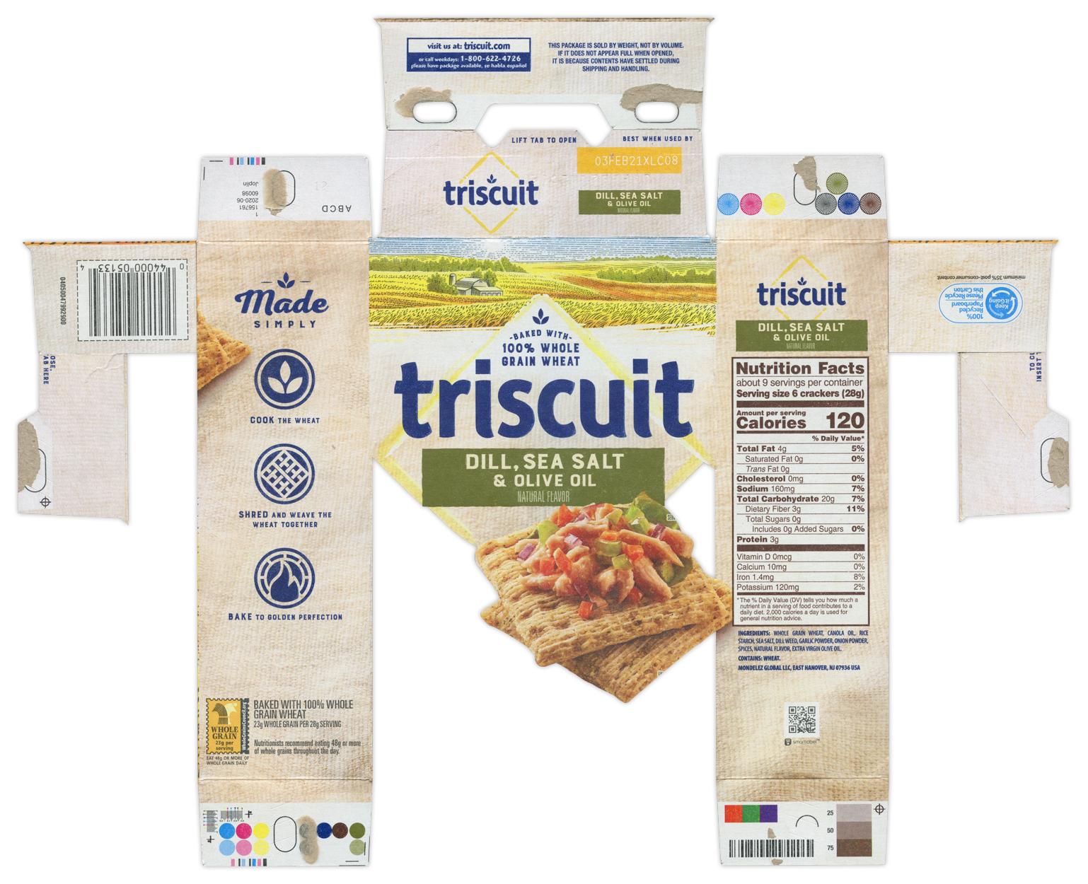 Dill, Sea Salt, Olive Oil Triscuits BoxBot 